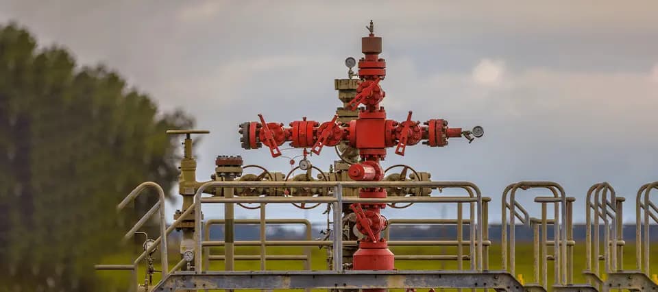 A field shot of a well head in the oil and gas industry, one of many applications requiring precision torquing.